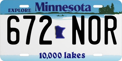 MN license plate 672NOR