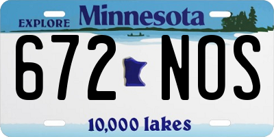 MN license plate 672NOS