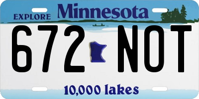 MN license plate 672NOT