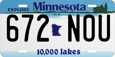 MN license plate 672NOU