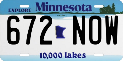 MN license plate 672NOW