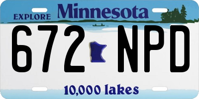 MN license plate 672NPD