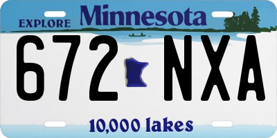 MN license plate 672NXA