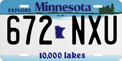 MN license plate 672NXU