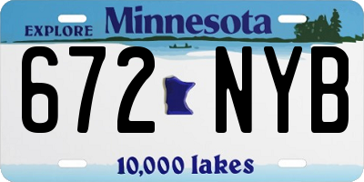 MN license plate 672NYB