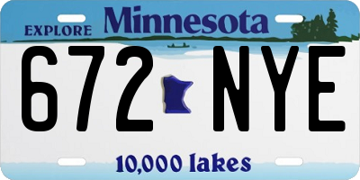MN license plate 672NYE