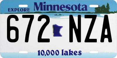 MN license plate 672NZA