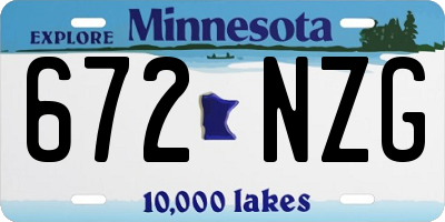 MN license plate 672NZG
