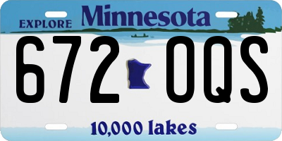 MN license plate 672OQS
