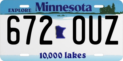 MN license plate 672OUZ
