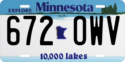 MN license plate 672OWV