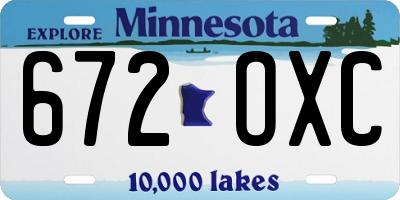 MN license plate 672OXC