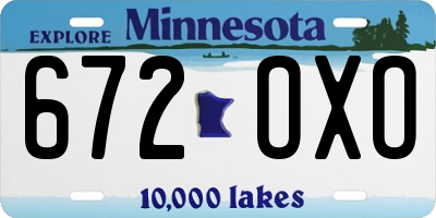MN license plate 672OXO