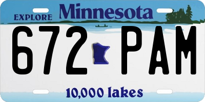 MN license plate 672PAM