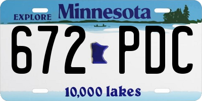 MN license plate 672PDC
