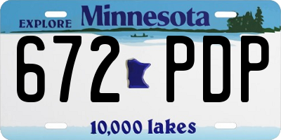 MN license plate 672PDP