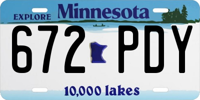MN license plate 672PDY