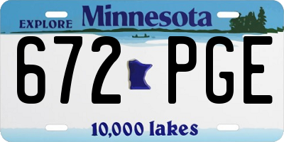 MN license plate 672PGE