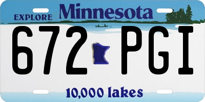 MN license plate 672PGI