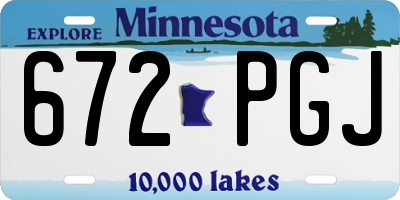 MN license plate 672PGJ
