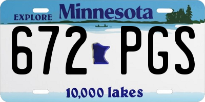 MN license plate 672PGS