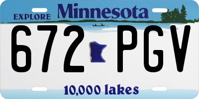 MN license plate 672PGV