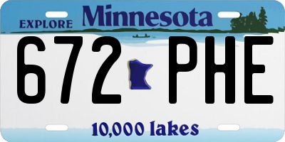 MN license plate 672PHE