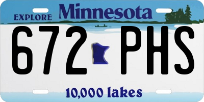 MN license plate 672PHS