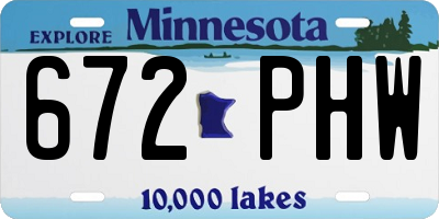 MN license plate 672PHW