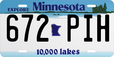 MN license plate 672PIH