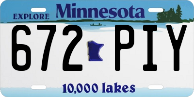 MN license plate 672PIY