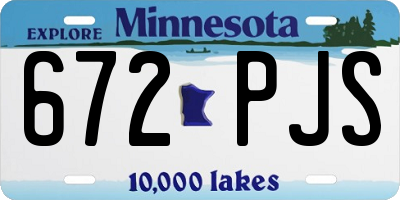 MN license plate 672PJS