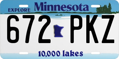 MN license plate 672PKZ