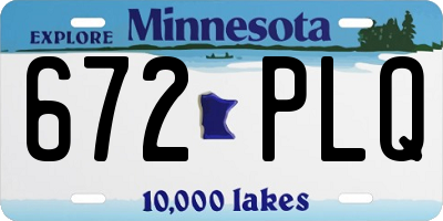 MN license plate 672PLQ