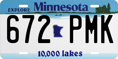MN license plate 672PMK