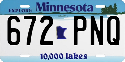 MN license plate 672PNQ