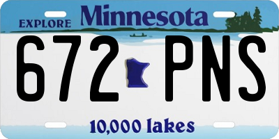 MN license plate 672PNS