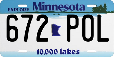 MN license plate 672POL