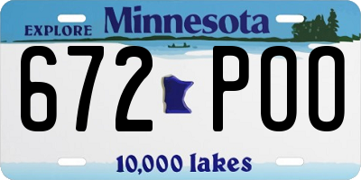 MN license plate 672POO