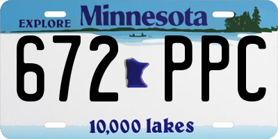 MN license plate 672PPC