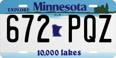 MN license plate 672PQZ
