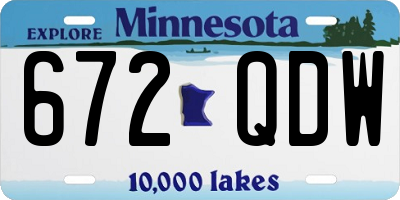 MN license plate 672QDW