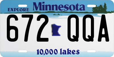 MN license plate 672QQA
