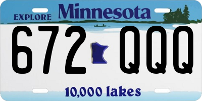 MN license plate 672QQQ