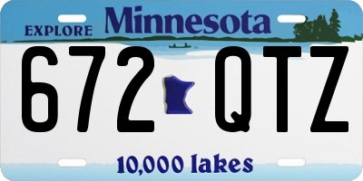 MN license plate 672QTZ
