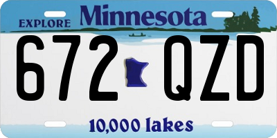 MN license plate 672QZD