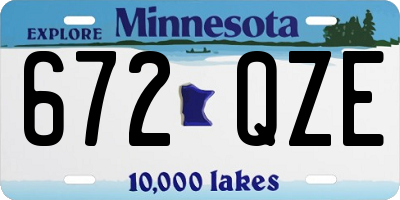MN license plate 672QZE