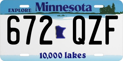 MN license plate 672QZF