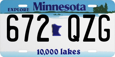 MN license plate 672QZG