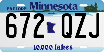 MN license plate 672QZJ
